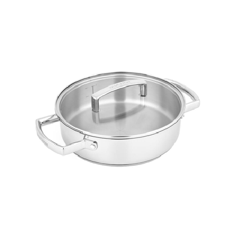 FAUCHON Signature 24cm Stainless Steel Sauté Pan with Glass Lid
