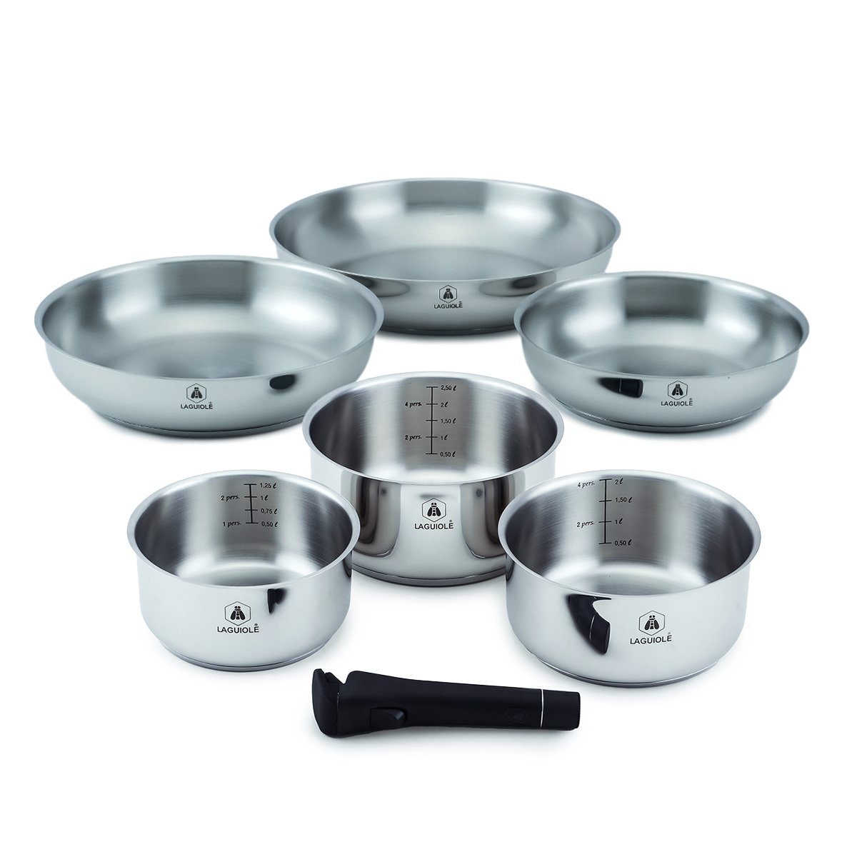 Laguiole 7-Piece Stainless Steel Detachable Cookware Set