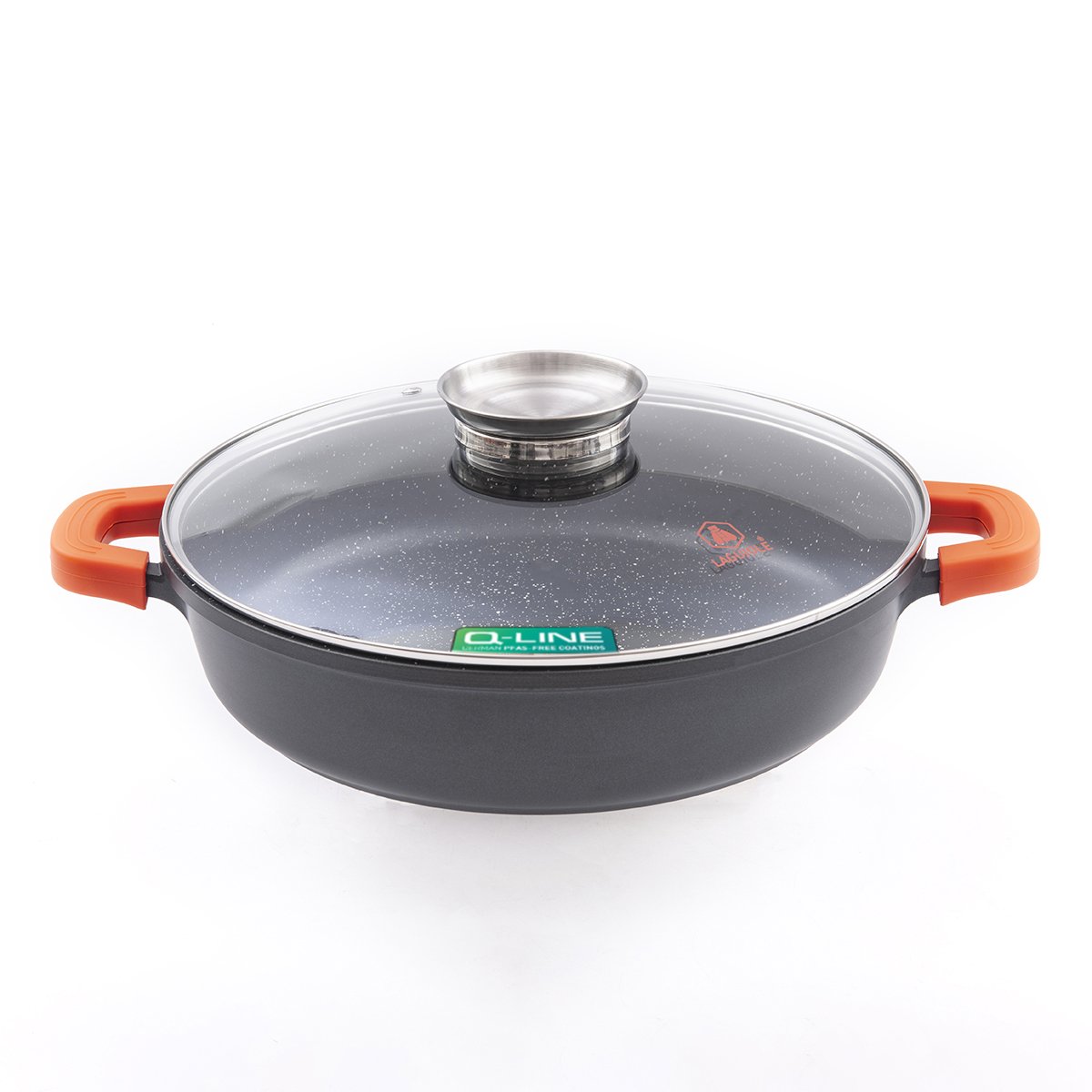 Laguiole 28cm Ceramic Non-Stick Sauté Pan with Glass Lid