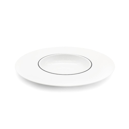 FAUCHON 30cm Deep Porcelain Dinner Plates - Set of 6