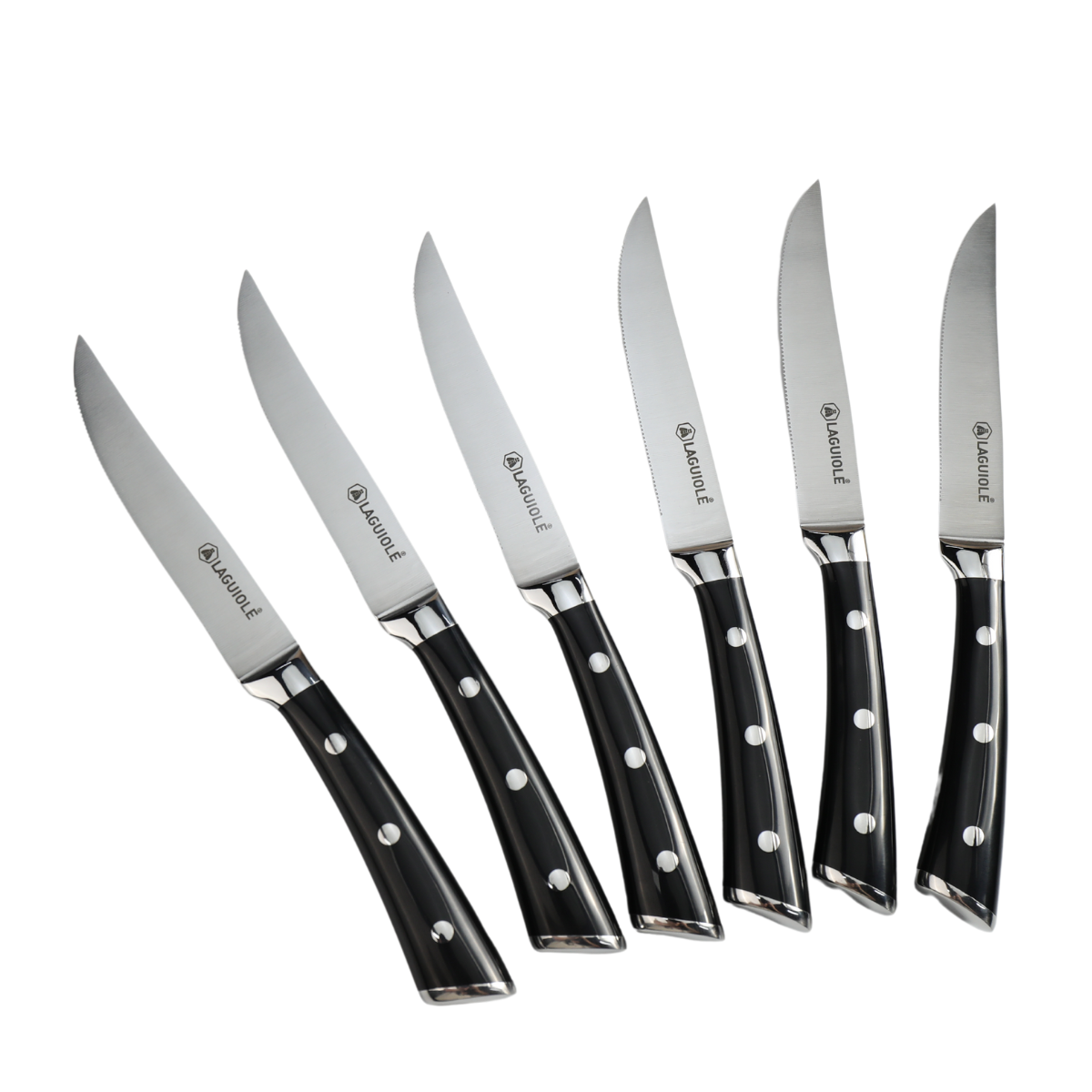 Laguiole Lustrobois Set of 6 Stainless Steel Steak Knives