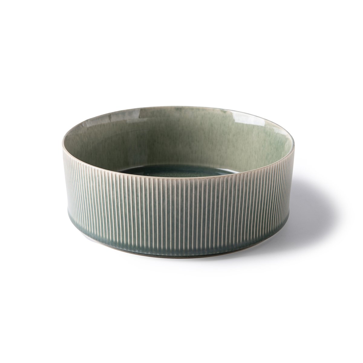 Laguiole Jade Reactive Glaze Stoneware Salad Bowl 21.5cm