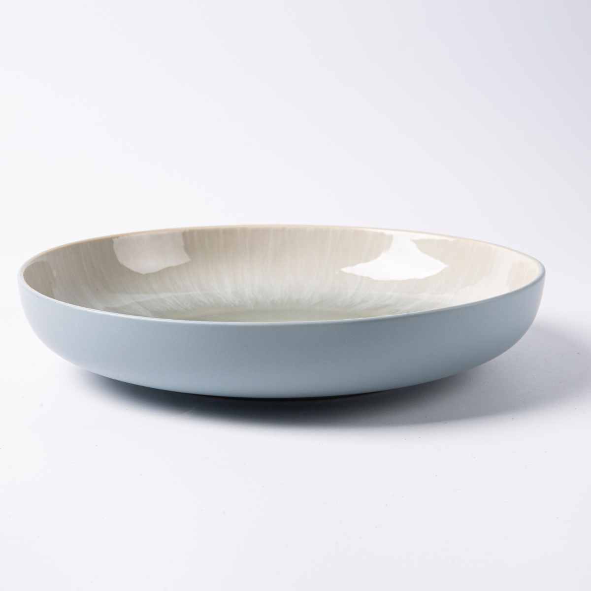 Laguiole Iris Blue Stoneware Soup Plate Set of 6 - Contemporary Tableware