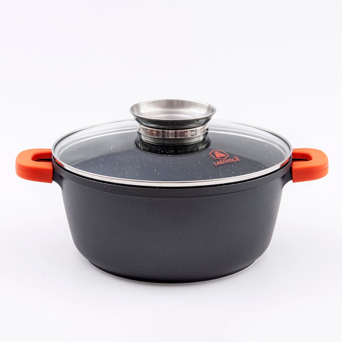 Laguiole 24cm Ceramic Non-Stick Stockpot with Glass Lid