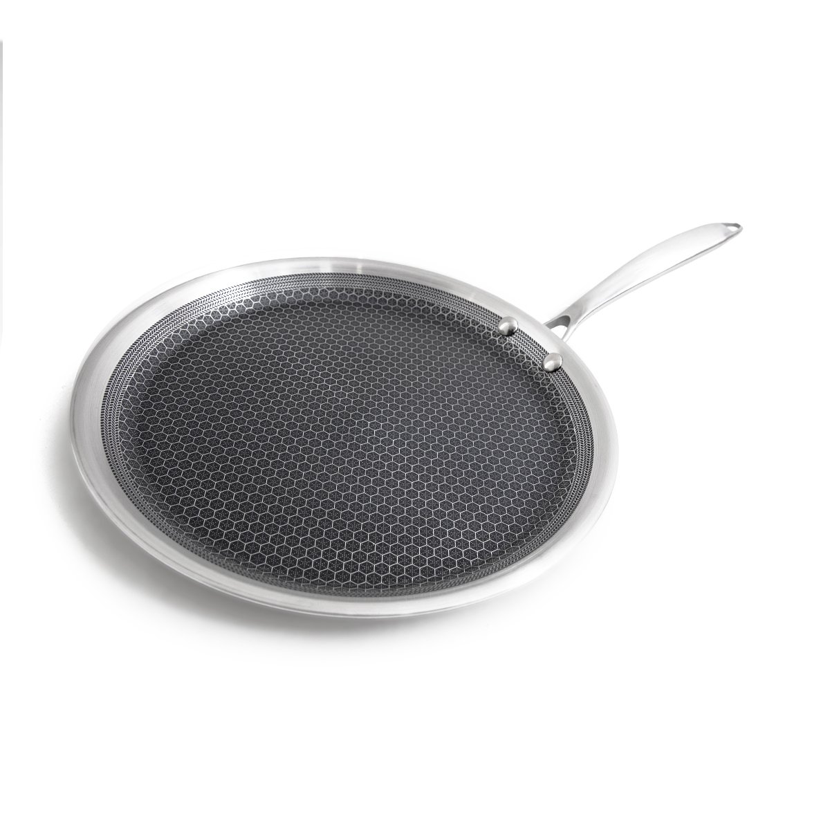 Laguiole 28cm Stainless Steel Crêpe Pan with Hex Non-stick Surface