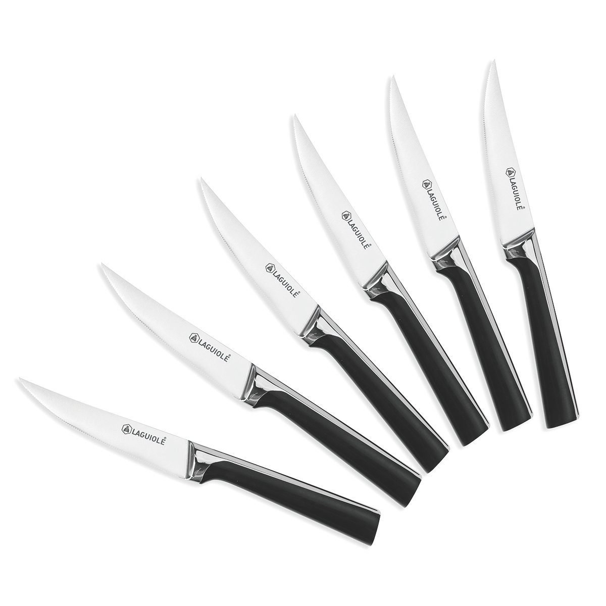 Laguiole Set of 6 Steak Knives with Stainless Steel Blades