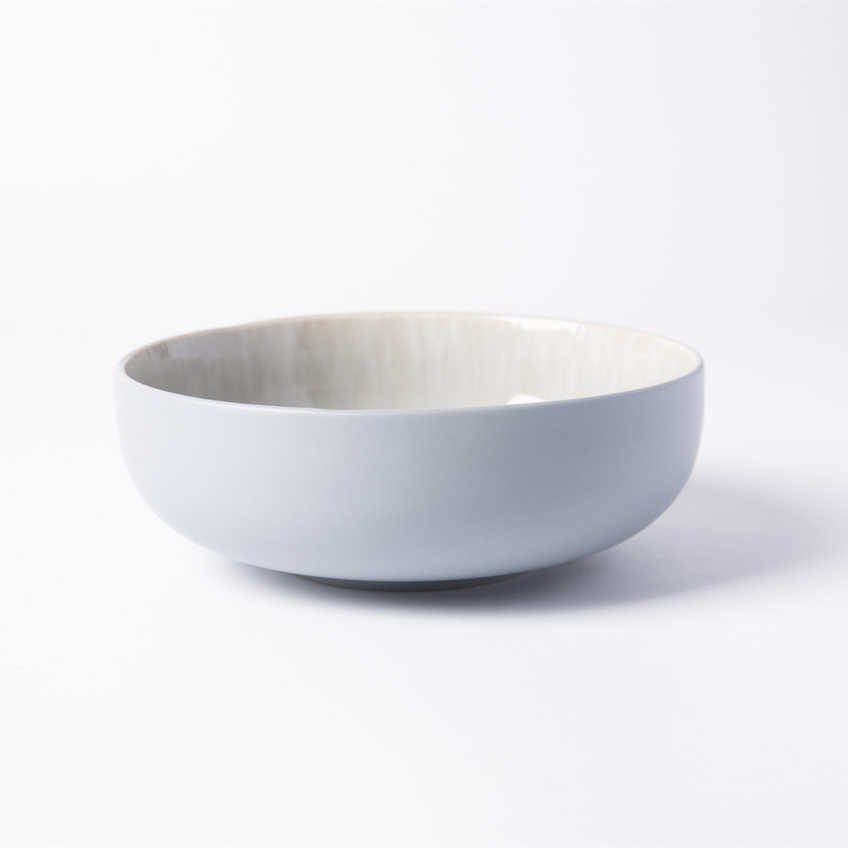 Laguiole Stoneware Bowls Set of 6 with Reactive Glaze Iris Blue