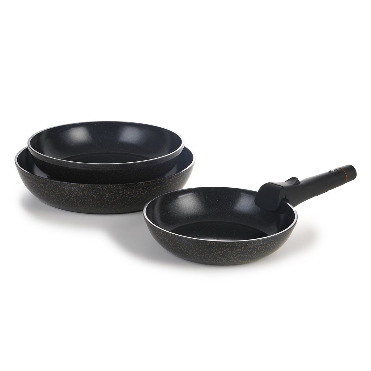 Laguiole Reactif Cappuccino 3-Piece Frying Pan Set with Removable Handle