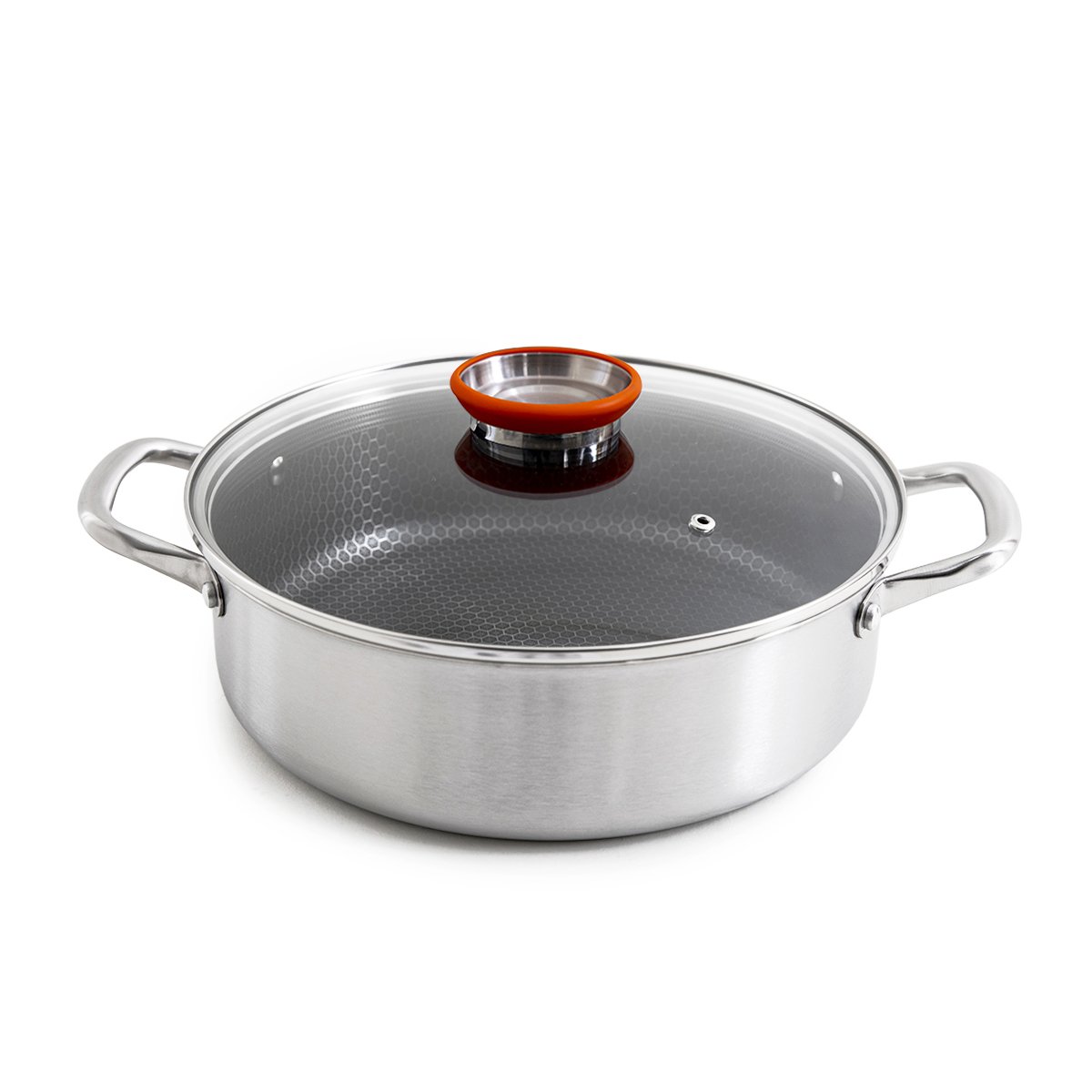Laguiole Stainless Steel Sauté Pan 28×8.5 cm with Glass Lid - Modern