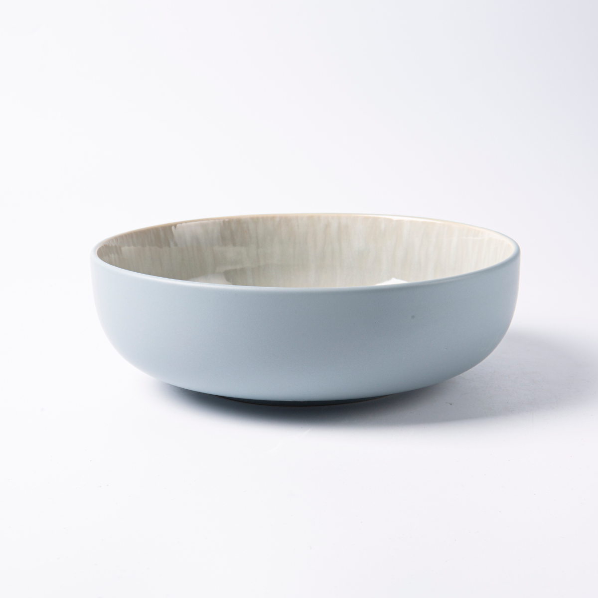Laguiole Iris Blue Stoneware Salad Bowl 21.5cm - Contemporary Kitchenware