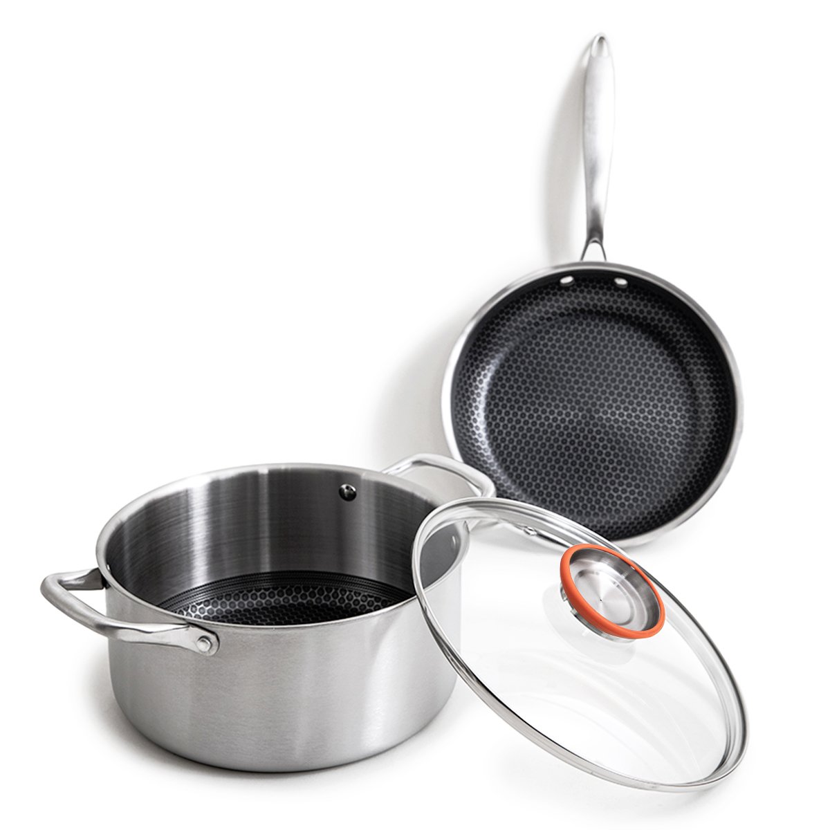 Laguiole Stainless Steel 3-Piece Cookware Set with Non-Stick Interior