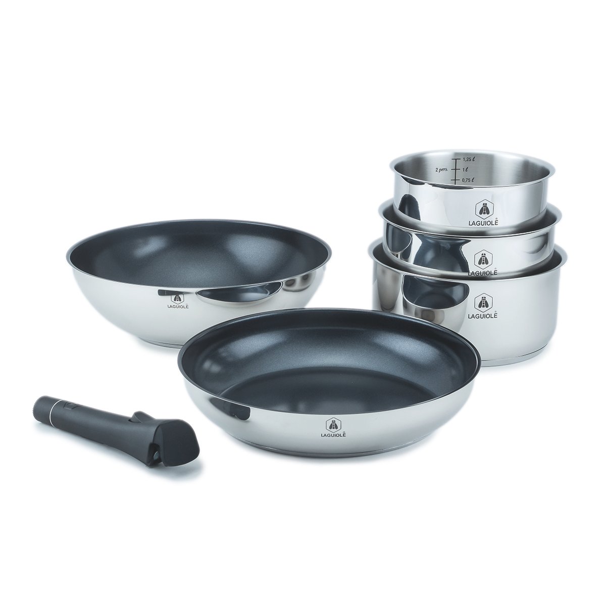 Laguiole Reactive 6-Piece Stainless Steel Ceramic Cookware Set