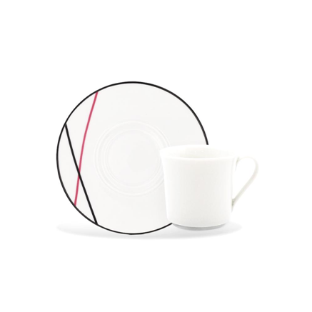 FAUCHON 6-Piece Porcelain Tea Set with Geometric Design