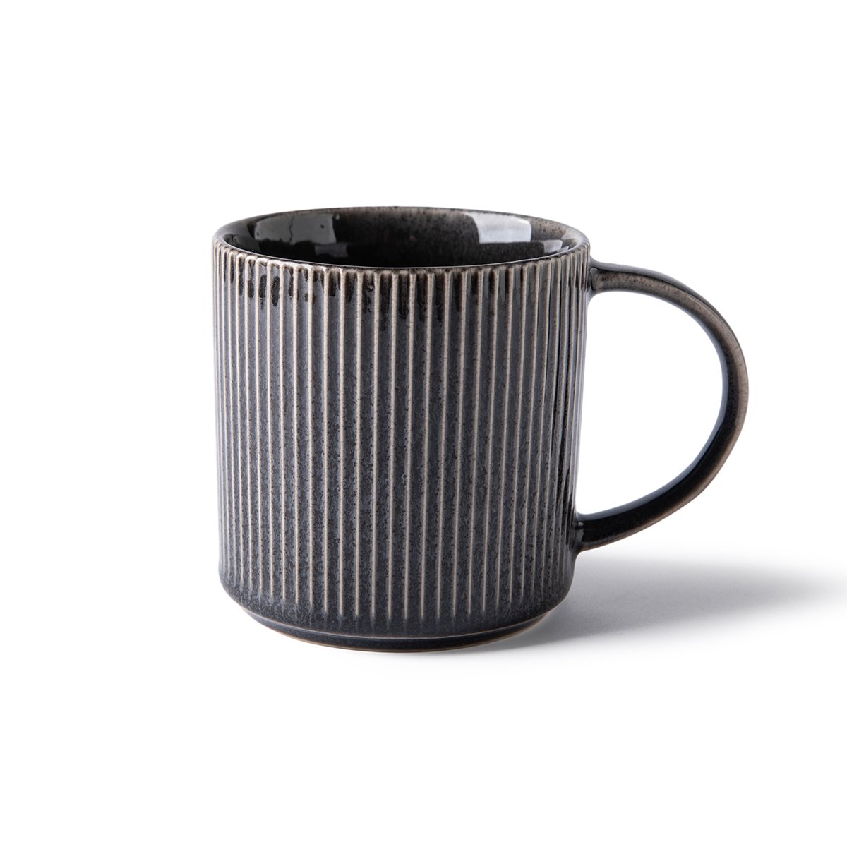 Laguiole Carbon Stoneware Mugs Set of 2 with Reactive Glaze