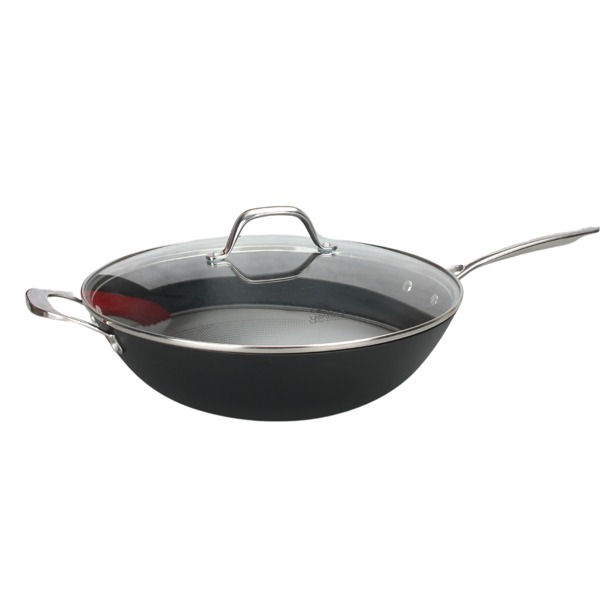 Laguiole AirIron 32cm Cast Iron Wok Pan with Lid