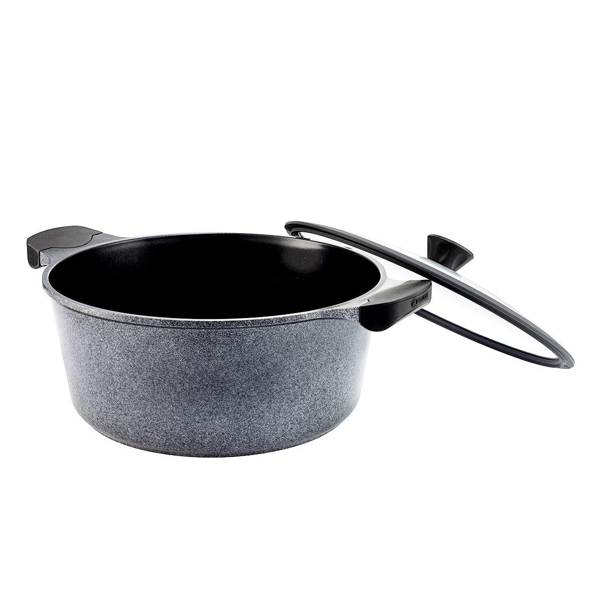 Laguiole 24cm Medium-Grey Stockpot with Glass Lid - Modern Die-Cast Aluminium
