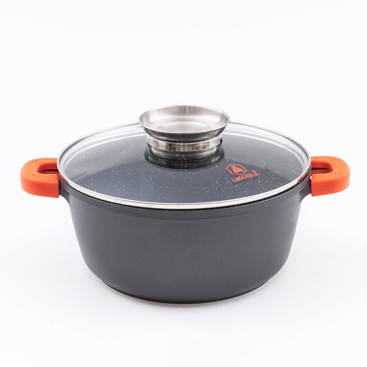 Laguiole 28cm Stockpot 6.7L Black Ceramic Non-Stick Cookware