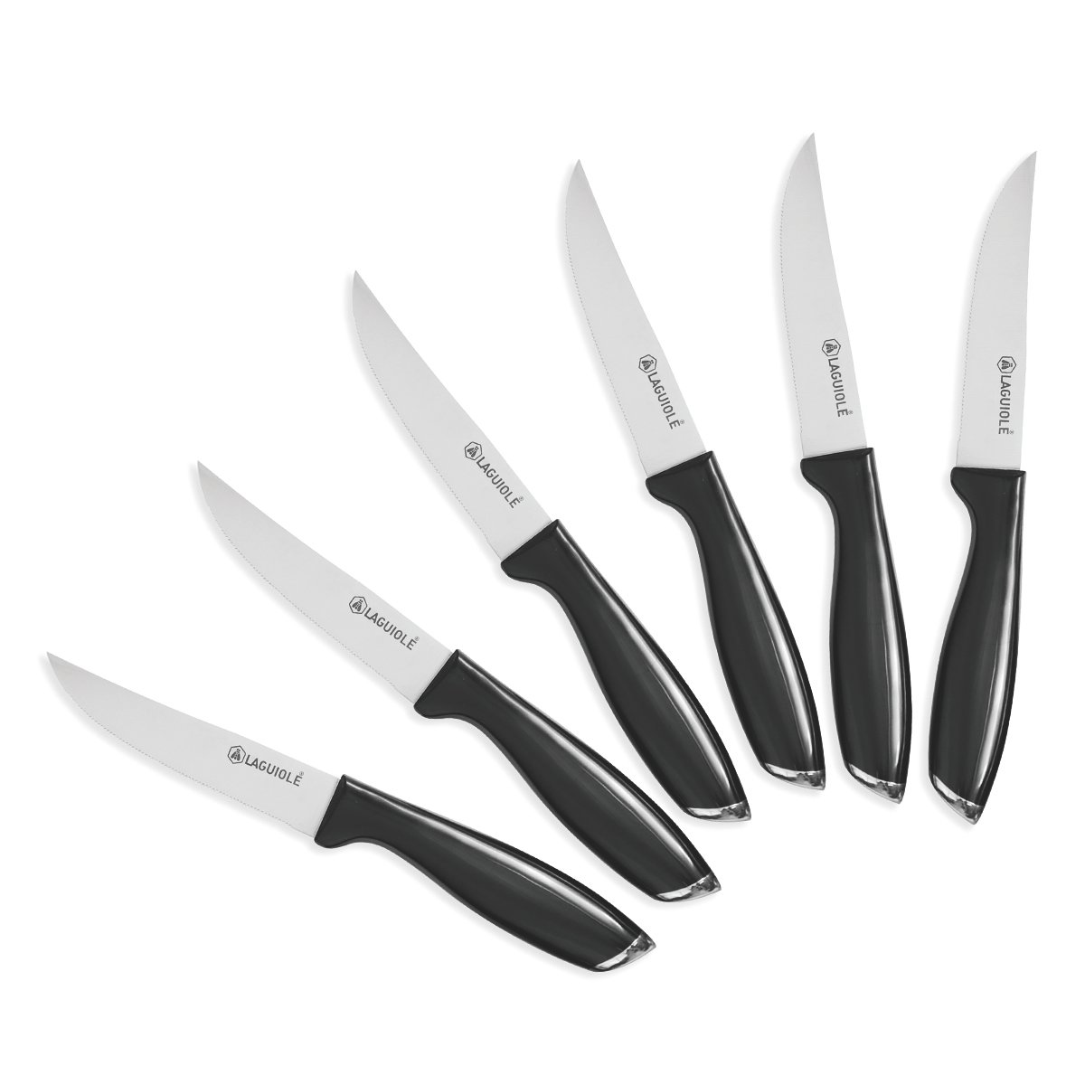 Laguiole Lumin Set of 6 Stainless Steel Steak Knives - Modern Design