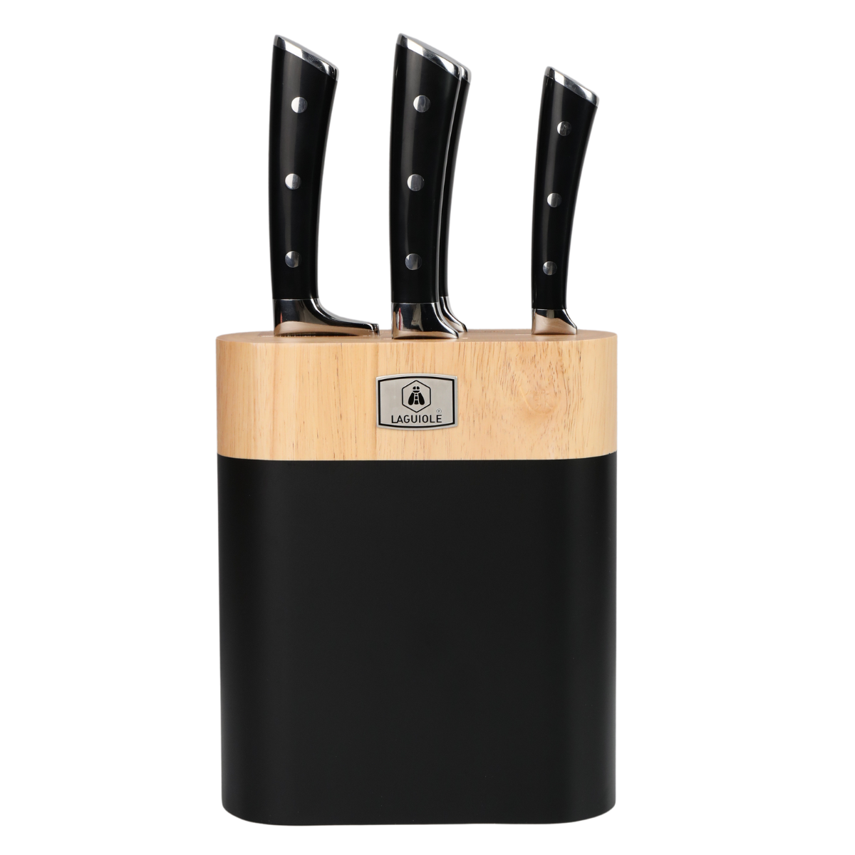 Laguiole LustroBois 4-Knife Block Set with Stainless Steel Blades