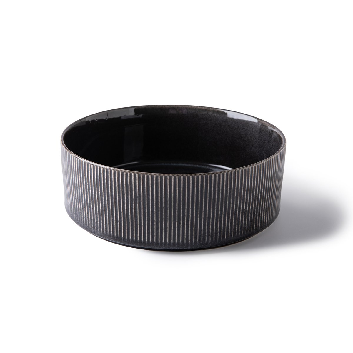 Laguiole Carbon Black Stoneware Salad Bowl D21.5cm Modern