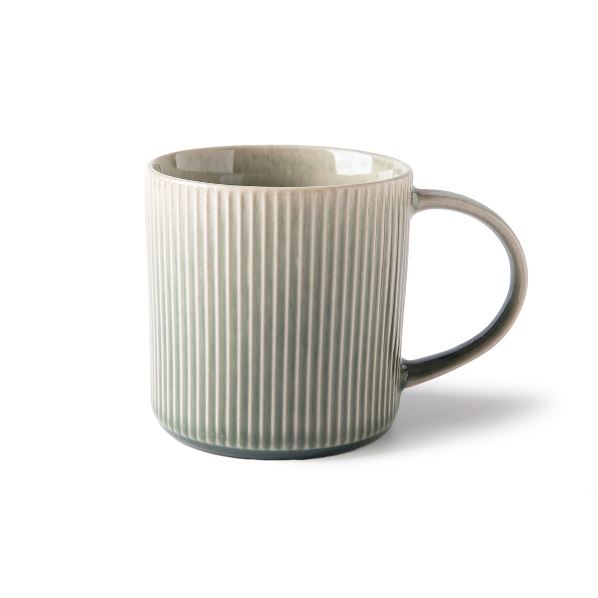 Laguiole 2-Pack Jade Green Stoneware Mugs with Reactive Glaze