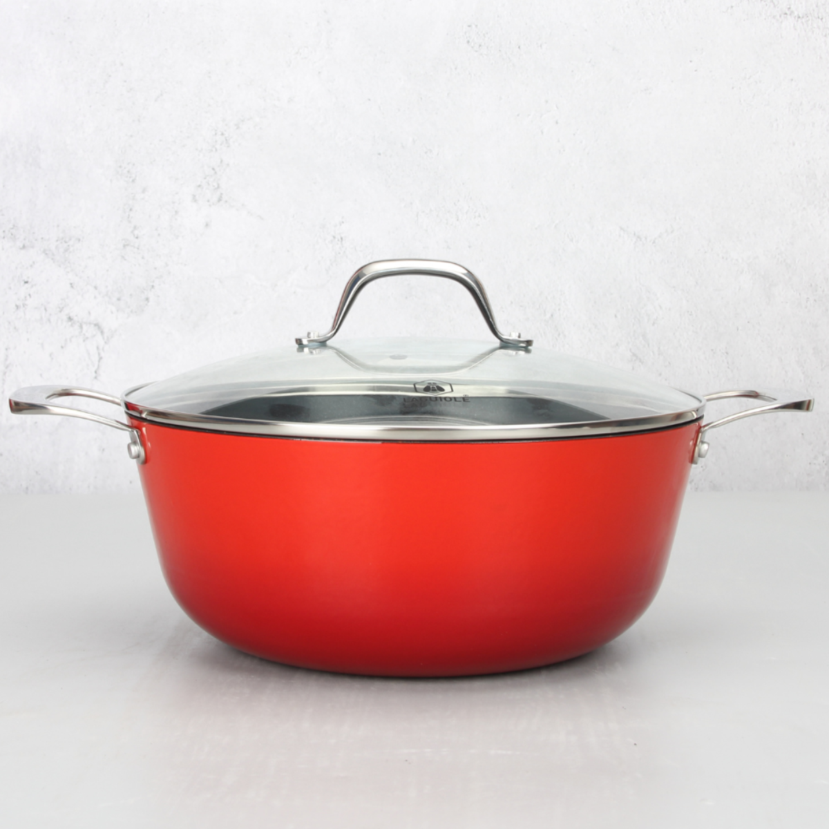 Laguiole Red AirIron Cast Iron Stockpot 28x12cm Modern Kitchenware