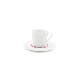 FAUCHON 6-Piece Porcelain Coffee Cup Set with Saucer