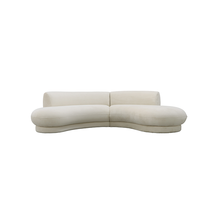Lazio Modern Off-White 4-Seater Sectional Sofa in Fabric Upholstery
