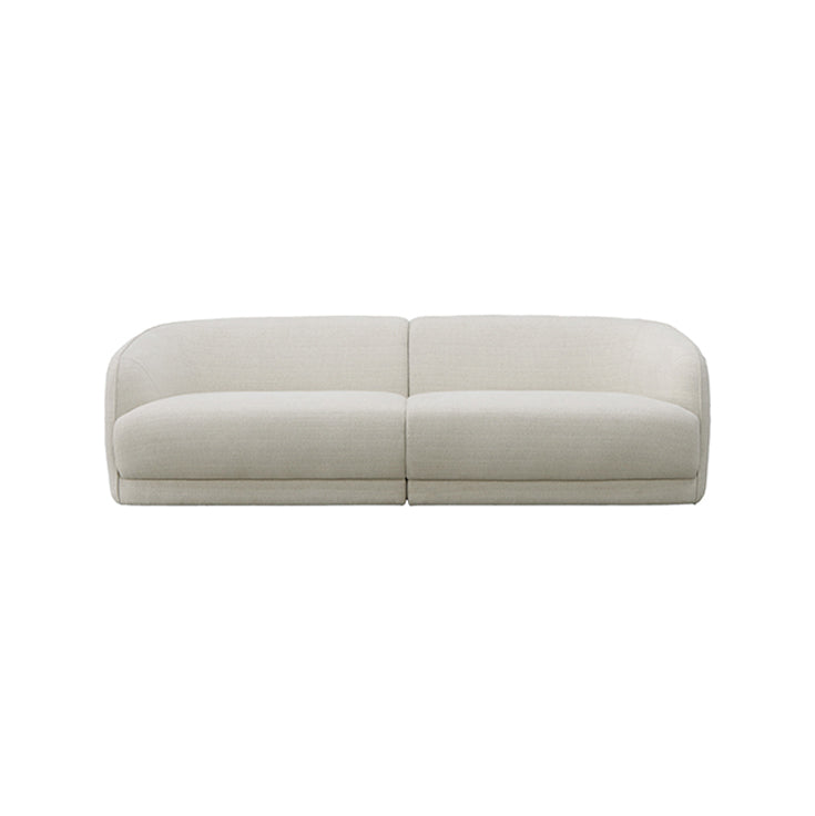 Jenna 3-Seater Sofa in Plush Off-White Fabric Upholstery