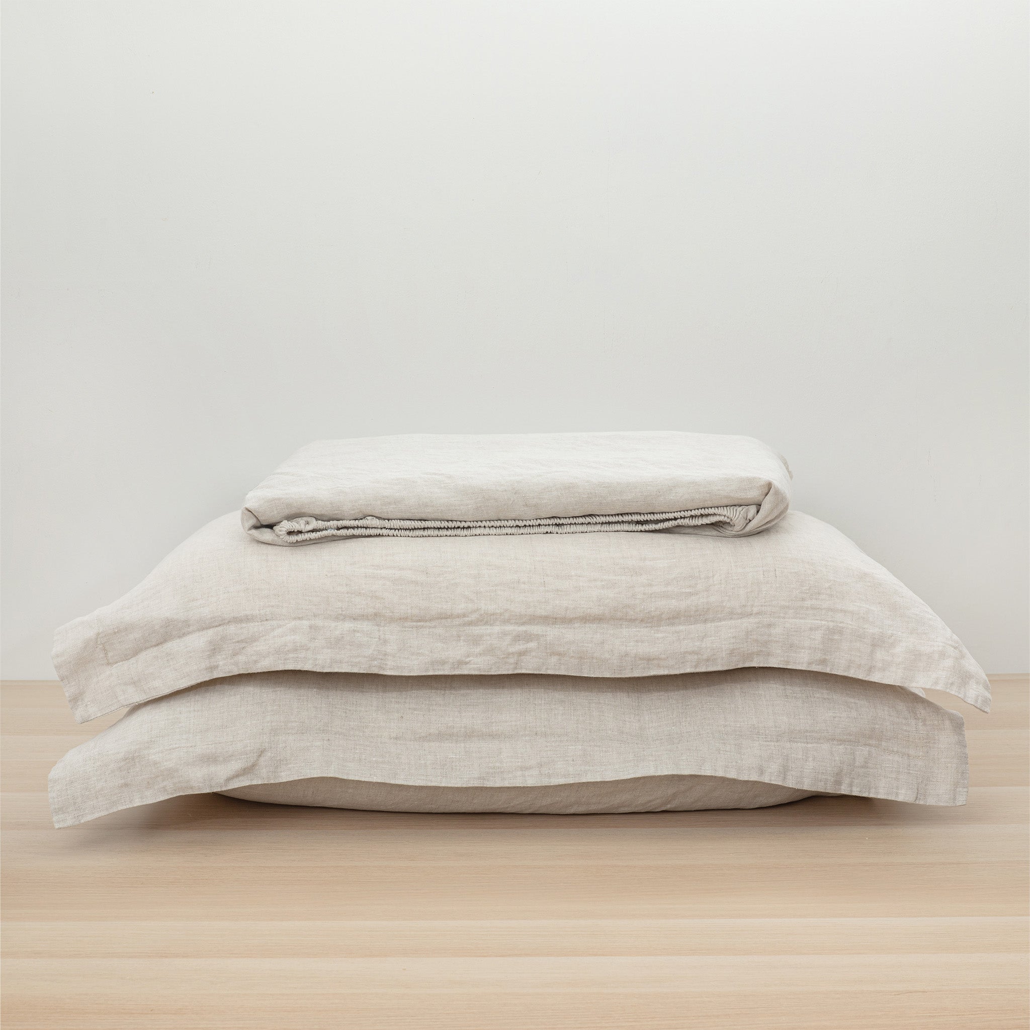 Heveya® Linen Fitted Sheet Set - Queen, Natural
