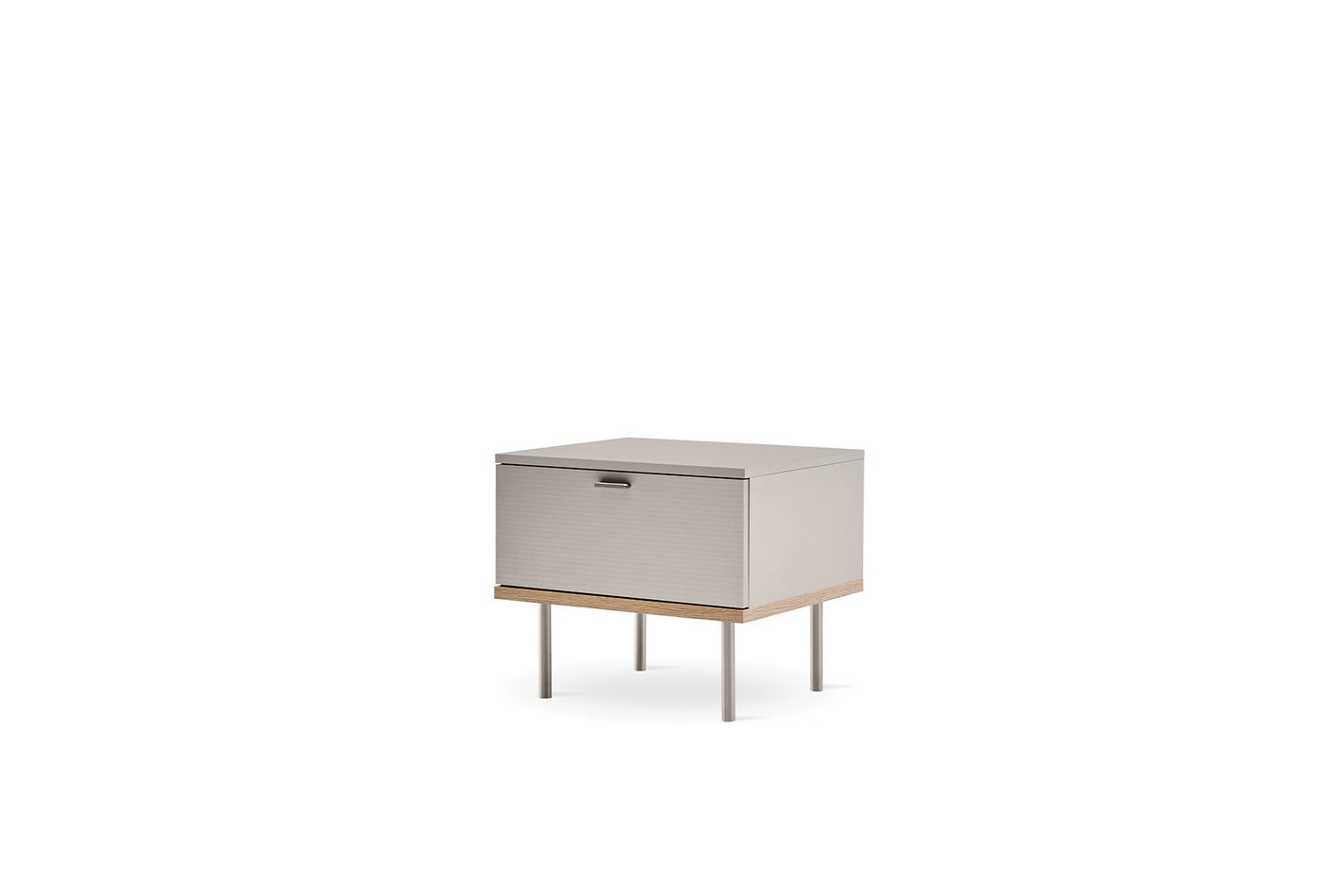 CANTE Modern Minimalist Nightstand in Beige & Oak