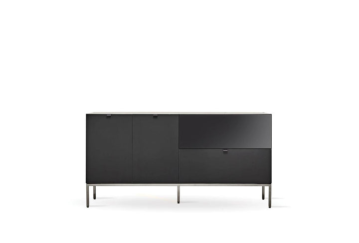 LEGATO Sideboard 160cm Modern Matte Black MDF & Metal Frame