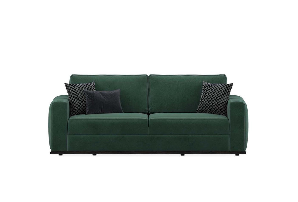 CARINO 3 Seater Sofa Bed with Velvet Upholstery in Sage Green