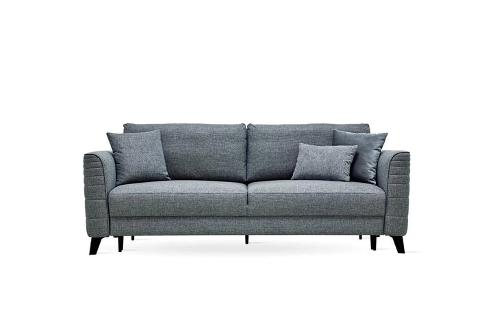 GRACE Contemporary 3-Seater Sofa Bed in Medium Grey Fabric