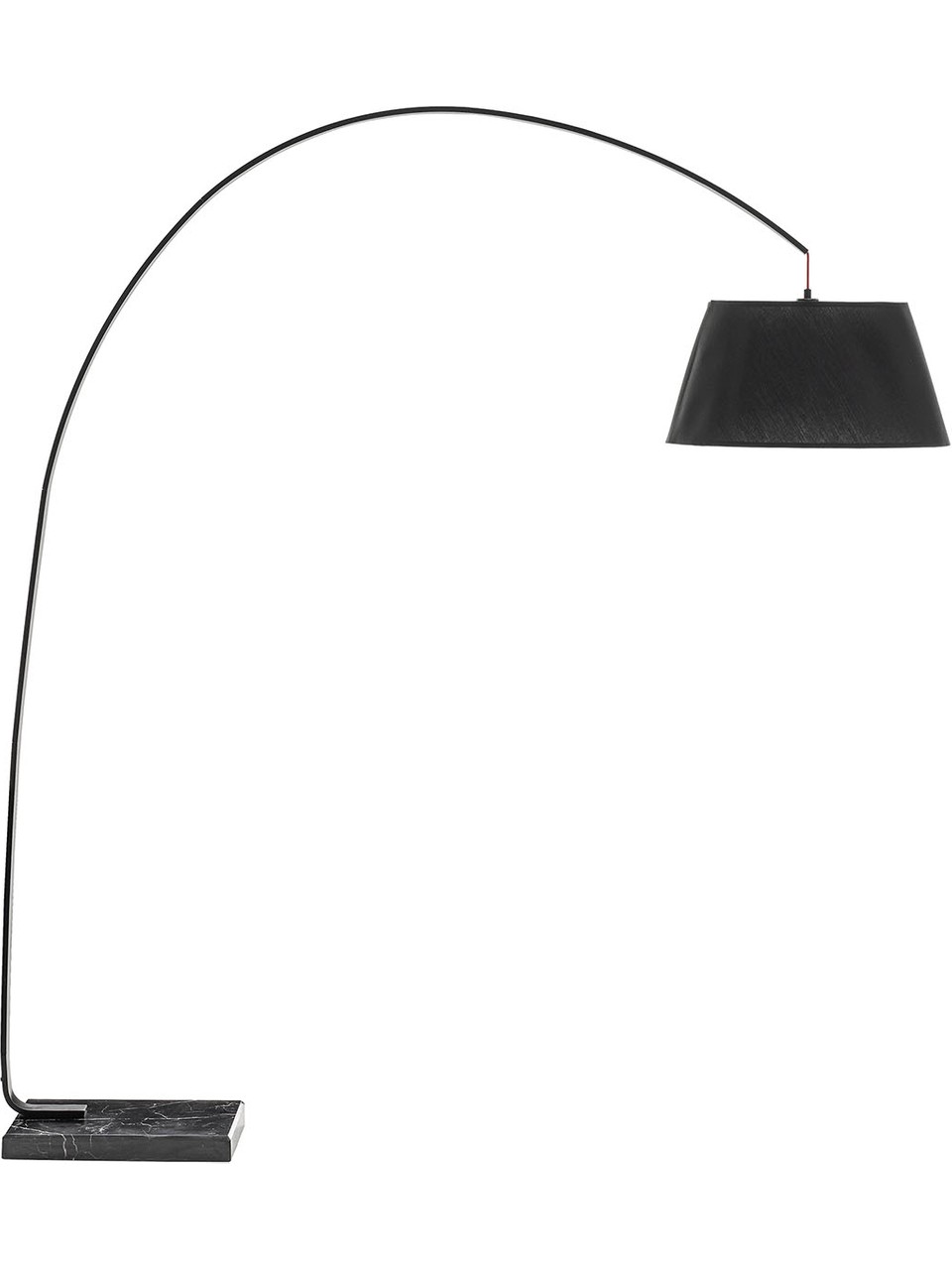 Eliptic Black Marble Base Arc Floor Lamp - Minimalist Lighting