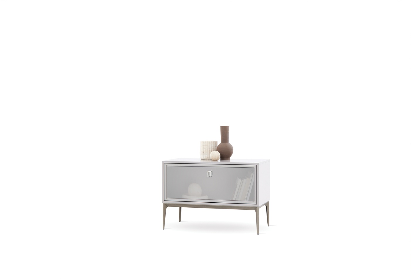 HERA Contemporary TV Bench 95cm with MDF and Glass Doors