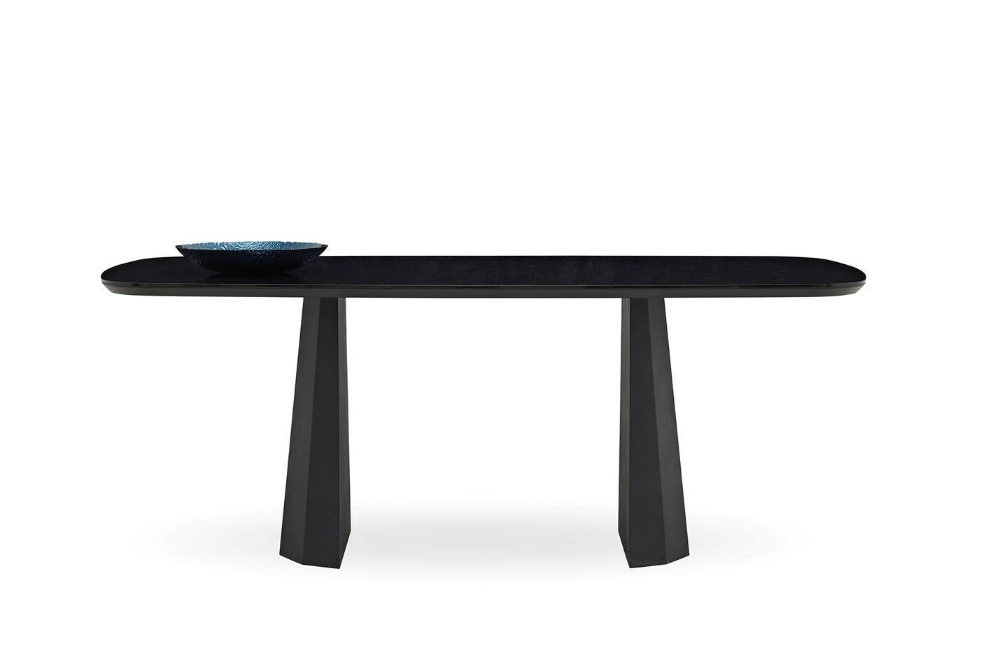 Legato Modern Non-Extendable Dining Table with Metal Legs