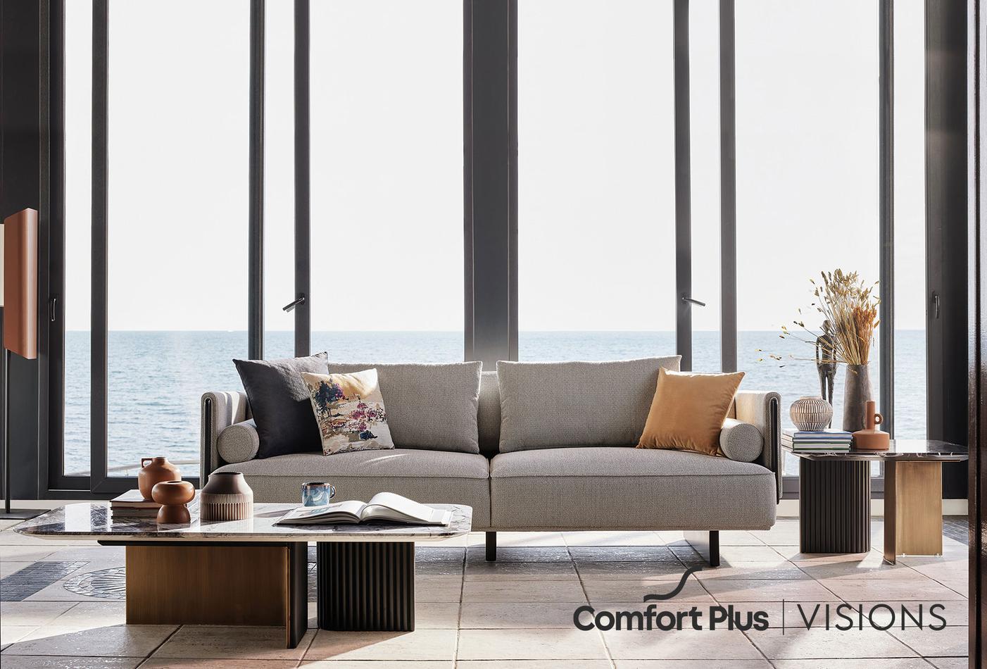 Canton 4-Seater Sofa Modern Fabric Upholstered Living Room Sofa