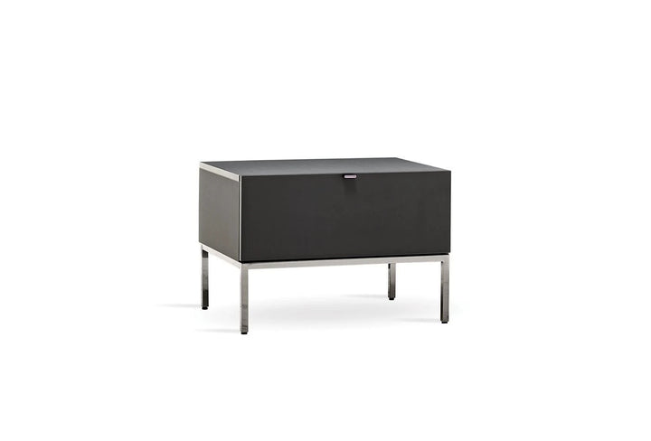 LEGATO Nightstand 1-Drawer Modern Black Metal Frame MDF