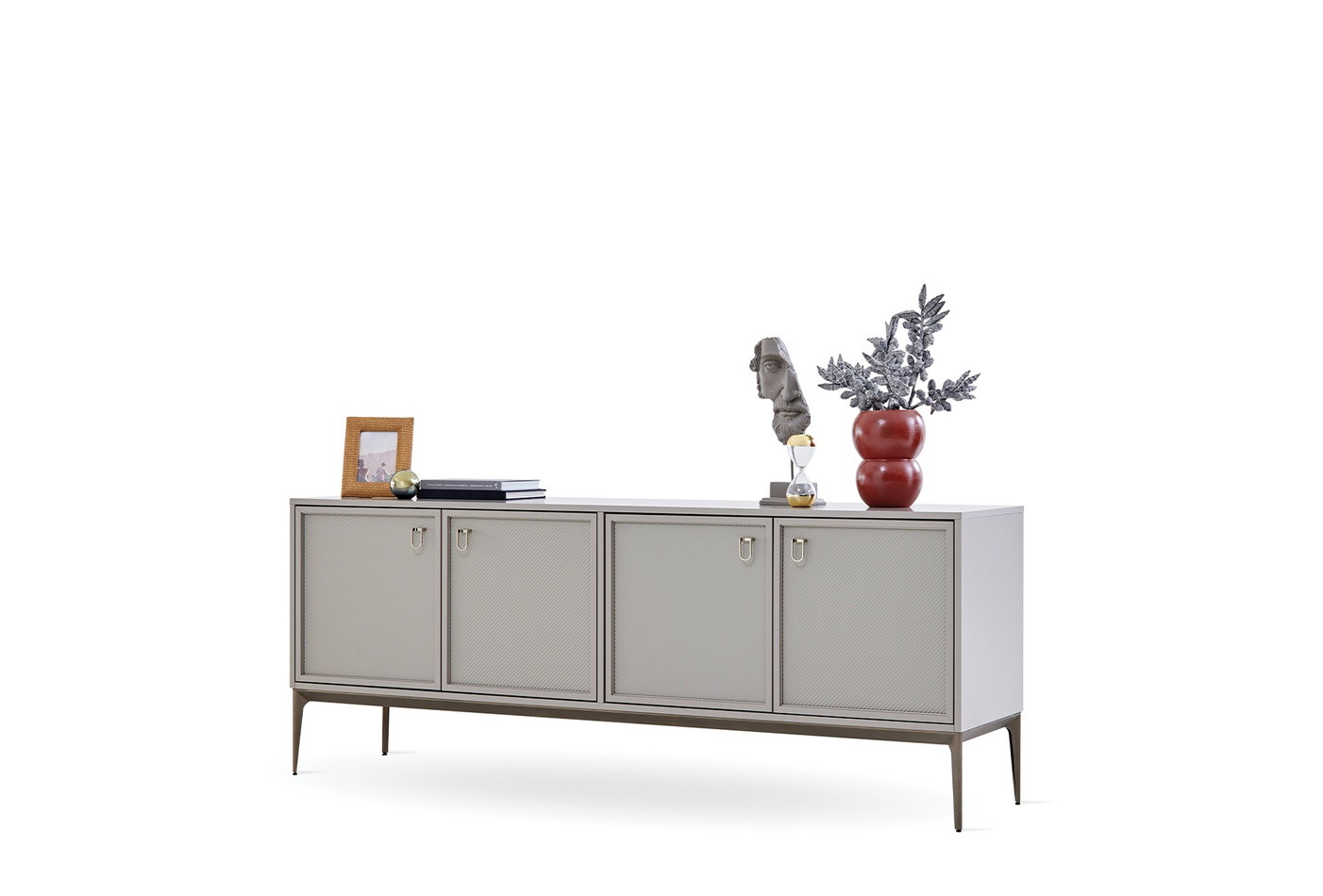 HERA Sideboard Cabinet Modern MDF with Brass Handles