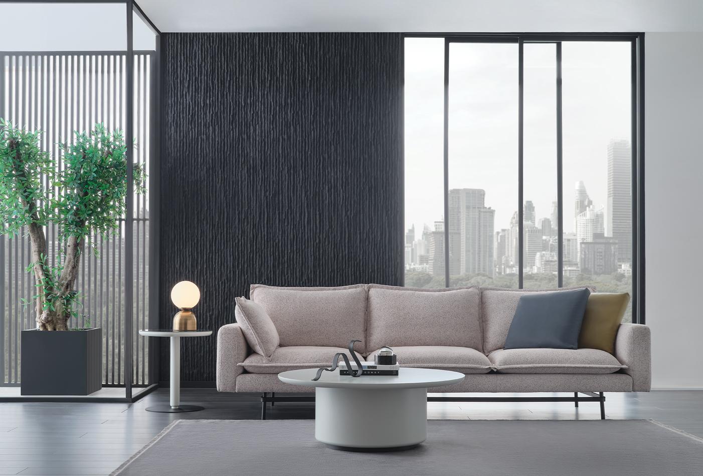 Bond Street 3 Seater Sofa Modern Fabric Upholstery with Metal Frame