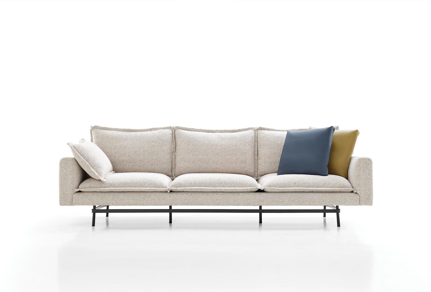 Bond Street 3 Seater Sofa Modern Fabric Upholstery with Metal Frame