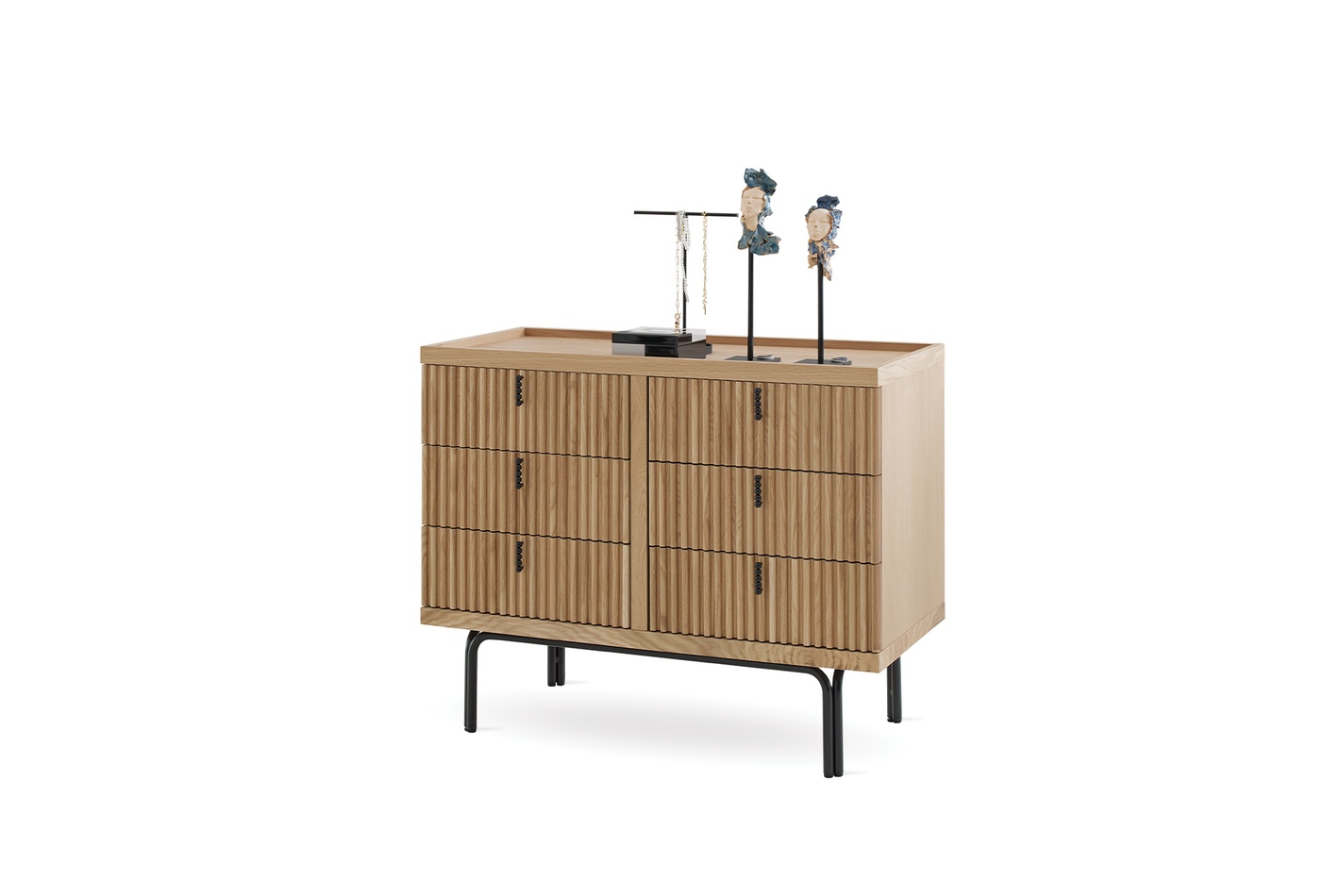 Austin Oak Chest of 6 Drawers Modern Minimalist Sideboard