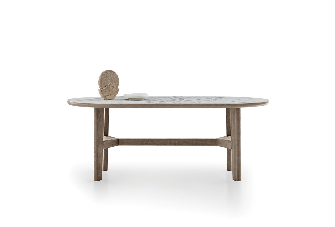 Boston Oval Dining Table Large Minimalist Ceramic & Wood Table