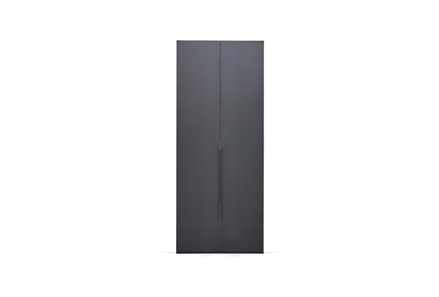 LEGATO 2 Door Wardrobe Black Modern Minimalist Bedroom Closet
