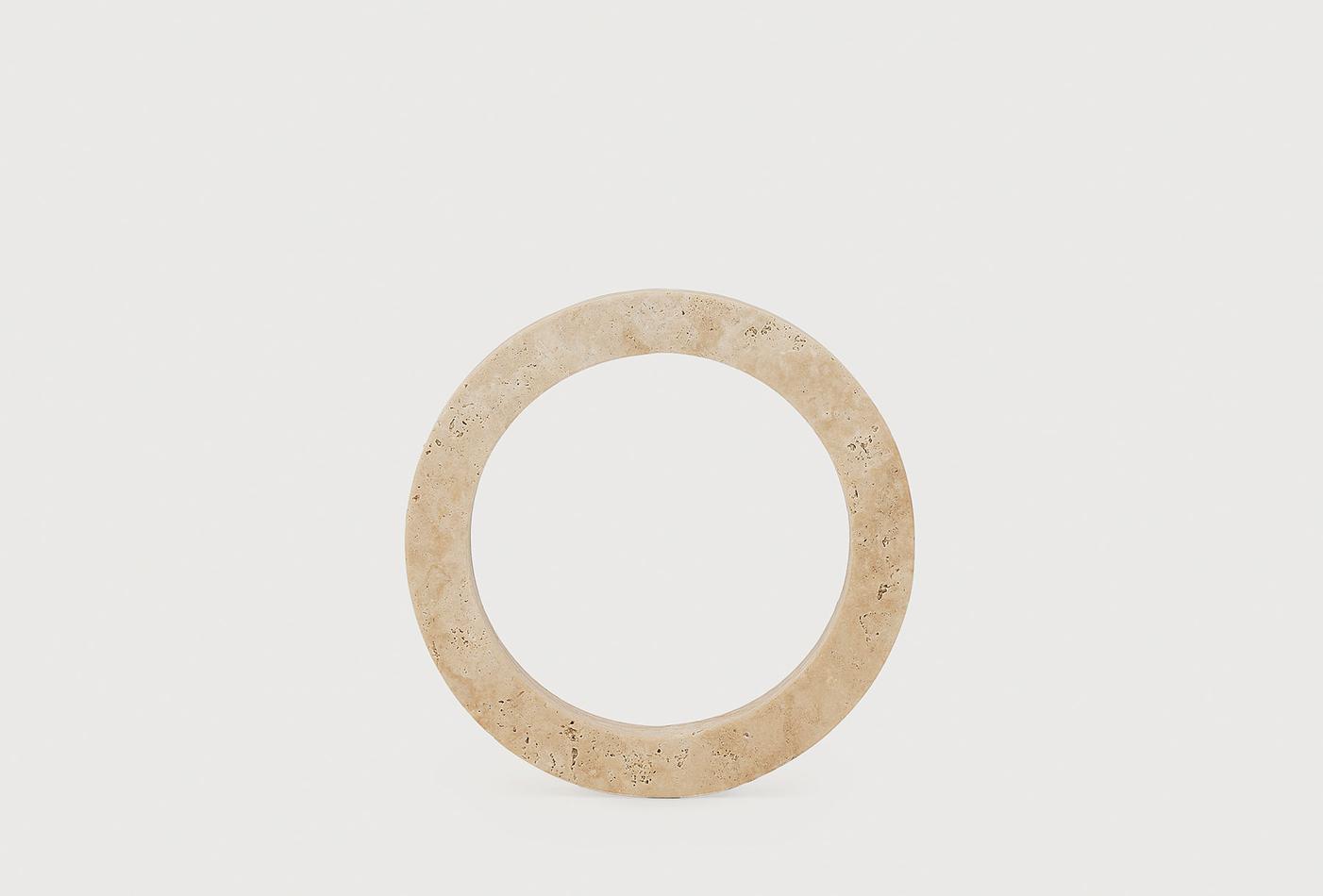 Minimalist Beige Marble Circle Decorative Object for Tabletop Decor
