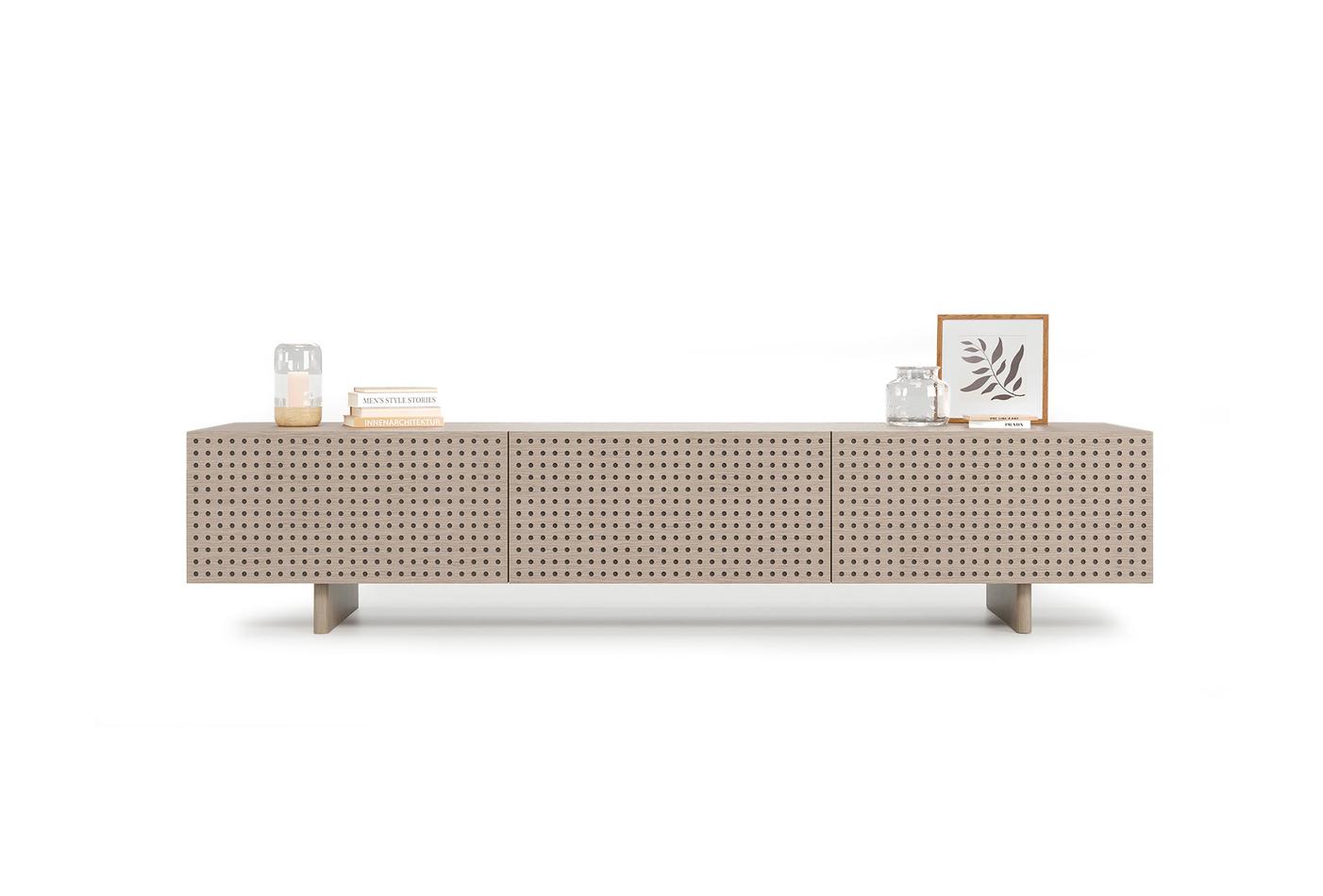 Boston Oak Natural TV Stand 200 cm - Contemporary Minimalist Media Console