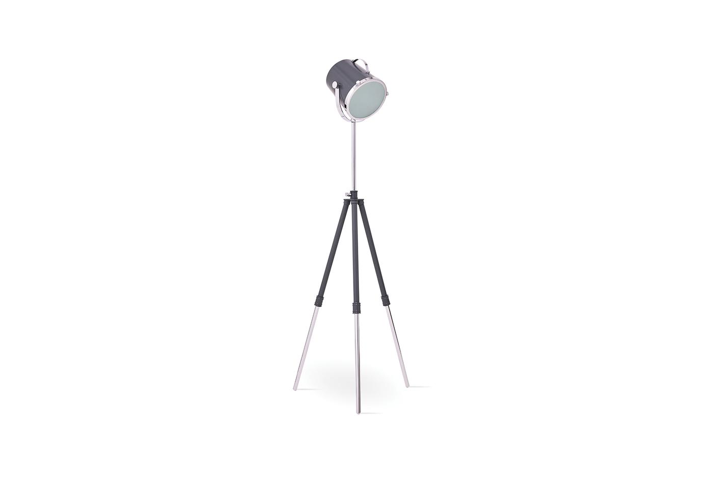 Aperture Modern Industrial Arc Floor Lamp with Glass Shade
