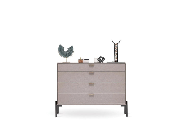 BERTA Modern Chest of Drawers with Fabric-Texture Finish