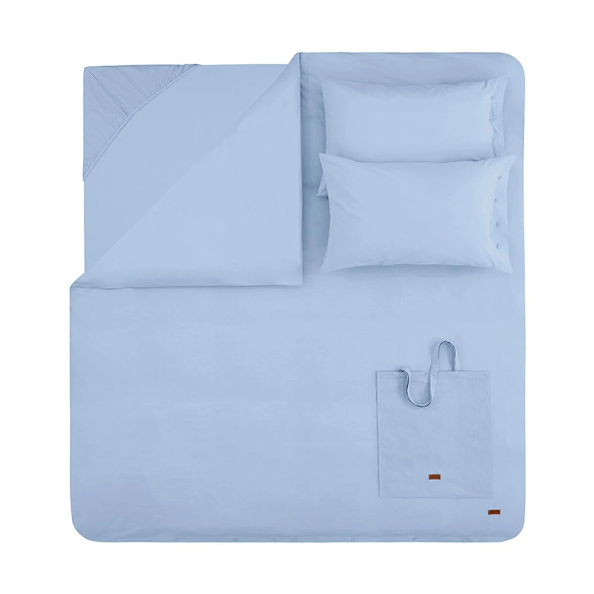 Queen Size Plain Rnf Washed Duvet Cover Set - Indigo
